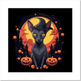 Oriental Shorthair Cat Halloween, Cat Lover Posters and Art